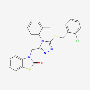 3-((5-((2-chlorobenzyl)thio)-4-(o-tolyl)-4H-1,2,4-triazol-3-yl)methyl)benzo[d]thiazol-2(3H)-one