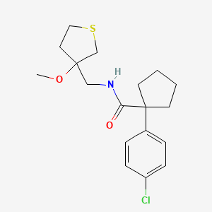 molecular formula C18H24ClNO2S B2661831 1-(4-chlorophenyl)-N-((3-methoxytetrahydrothiophen-3-yl)methyl)cyclopentanecarboxamide CAS No. 1448031-40-0