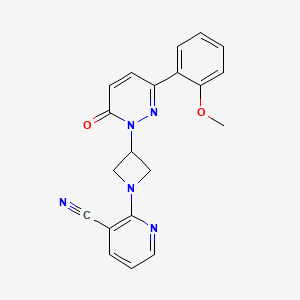 molecular formula C20H17N5O2 B2661834 2-[3-[3-(2-Methoxyphenyl)-6-oxopyridazin-1-yl]azetidin-1-yl]pyridine-3-carbonitrile CAS No. 2380166-79-8