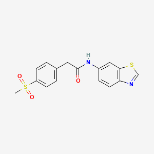molecular formula C16H14N2O3S2 B2661839 N-(苯并[d]噻嗪-6-基)-2-(4-(甲磺基)苯基)乙酰胺 CAS No. 955537-33-4