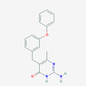molecular formula C18H17N3O2 B2661844 2-amino-6-methyl-5-(3-phenoxybenzyl)pyrimidin-4(3H)-one CAS No. 1296346-79-6