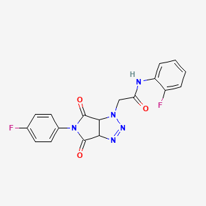 N-(2-fluorophenyl)-2-[5-(4-fluorophenyl)-4,6-dioxo-4,5,6,6a-tetrahydropyrrolo[3,4-d][1,2,3]triazol-1(3aH)-yl]acetamide