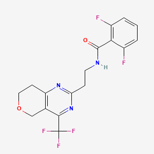 molecular formula C17H14F5N3O2 B2661854 2,6-difluoro-N-(2-(4-(trifluoromethyl)-7,8-dihydro-5H-pyrano[4,3-d]pyrimidin-2-yl)ethyl)benzamide CAS No. 2034619-48-0