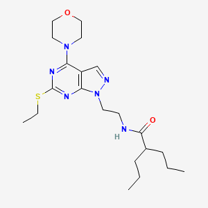 molecular formula C21H34N6O2S B2661858 N-(2-(6-(ethylthio)-4-morpholino-1H-pyrazolo[3,4-d]pyrimidin-1-yl)ethyl)-2-propylpentanamide CAS No. 941948-79-4