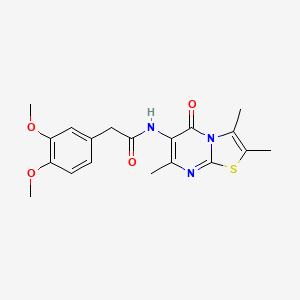 molecular formula C19H21N3O4S B2661859 2-(3,4-dimethoxyphenyl)-N-(2,3,7-trimethyl-5-oxo-5H-thiazolo[3,2-a]pyrimidin-6-yl)acetamide CAS No. 1020980-12-4