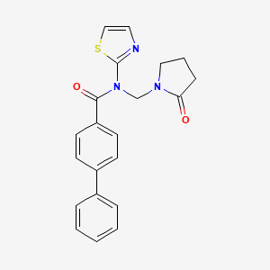molecular formula C21H19N3O2S B2661861 N-((2-oxopyrrolidin-1-yl)methyl)-N-(thiazol-2-yl)-[1,1'-biphenyl]-4-carboxamide CAS No. 863001-81-4