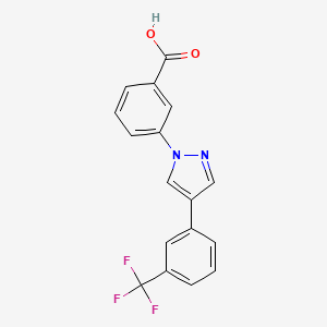 molecular formula C17H11F3N2O2 B2661877 3-{4-[3-(三氟甲基)苯基]-1H-吡唑-1-基}苯甲酸 CAS No. 955963-65-2