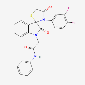2-(3'-(3,4-difluorophenyl)-2,4'-dioxospiro[indoline-3,2'-thiazolidin]-1-yl)-N-phenylacetamide
