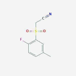 molecular formula C9H8FNO2S B2661883 [(2-Fluoro-5-methylphenyl)sulfonyl]acetonitrile CAS No. 1325304-57-1