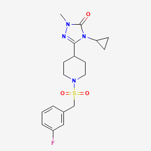 4-cyclopropyl-3-(1-((3-fluorobenzyl)sulfonyl)piperidin-4-yl)-1-methyl-1H-1,2,4-triazol-5(4H)-one