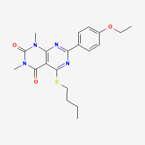 molecular formula C20H24N4O3S B2661893 5-Butylsulfanyl-7-(4-ethoxyphenyl)-1,3-dimethylpyrimido[4,5-d]pyrimidine-2,4-dione CAS No. 872695-82-4