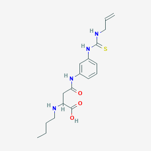 molecular formula C18H26N4O3S B2661895 4-((3-(3-Allylthioureido)phenyl)amino)-2-(butylamino)-4-oxobutanoic acid CAS No. 1047981-68-9