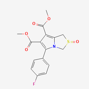 molecular formula C16H14FNO5S B2661902 Dimethyl 5-(4-fluorophenyl)-2-oxo-1,3-dihydropyrrolo[1,2-c][1,3]thiazole-6,7-dicarboxylate CAS No. 339113-40-5