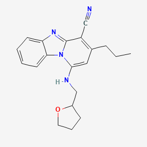 molecular formula C20H22N4O B2661907 1-(Oxolan-2-ylmethylamino)-3-propylpyrido[1,2-a]benzimidazole-4-carbonitrile CAS No. 612523-03-2