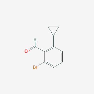 molecular formula C10H9BrO B2661911 苯甲醛, 2-溴-6-环丙基- CAS No. 1422358-84-6