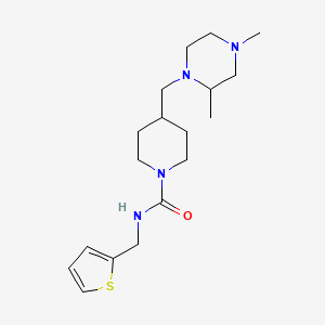 molecular formula C18H30N4OS B2661912 4-((2,4-二甲基哌嗪-1-基)甲基)-N-(噻吩-2-基甲基)哌啶-1-甲酰胺 CAS No. 1421461-82-6