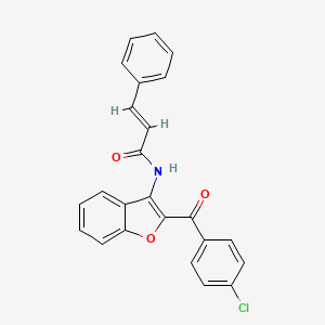 molecular formula C24H16ClNO3 B2661913 (2E)-N-{2-[(4-chlorophenyl)carbonyl]-1-benzofuran-3-yl}-3-phenylprop-2-enamide CAS No. 630058-15-0