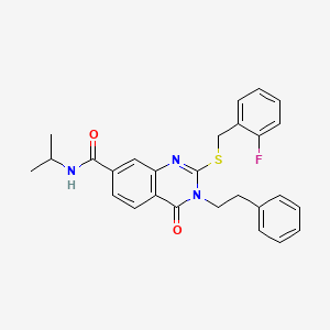 2-((2-fluorobenzyl)thio)-N-isopropyl-4-oxo-3-phenethyl-3,4-dihydroquinazoline-7-carboxamide