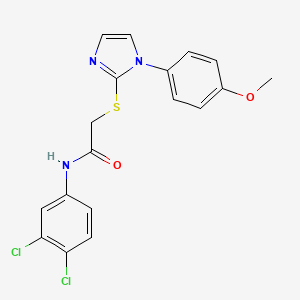 molecular formula C18H15Cl2N3O2S B2661917 N-(3,4-二氯苯基)-2-[1-(4-甲氧苯基)咪唑-2-基]硫基乙酰胺 CAS No. 688336-19-8