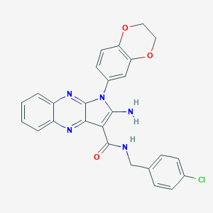 molecular formula C26H20ClN5O3 B266192 2-amino-N-(4-chlorobenzyl)-1-(2,3-dihydro-1,4-benzodioxin-6-yl)-1H-pyrrolo[2,3-b]quinoxaline-3-carboxamide 
