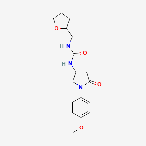 molecular formula C17H23N3O4 B2661920 1-(1-(4-Methoxyphenyl)-5-oxopyrrolidin-3-yl)-3-((tetrahydrofuran-2-yl)methyl)urea CAS No. 891099-13-1