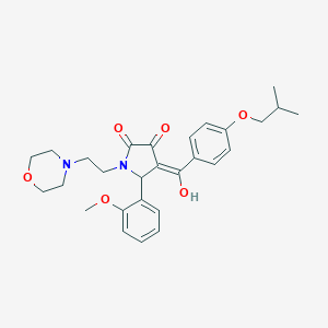 molecular formula C28H34N2O6 B266193 3-hydroxy-4-(4-isobutoxybenzoyl)-5-(2-methoxyphenyl)-1-[2-(4-morpholinyl)ethyl]-1,5-dihydro-2H-pyrrol-2-one 