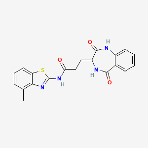 molecular formula C20H18N4O3S B2661930 3-(2,5-dioxo-2,3,4,5-tetrahydro-1H-benzo[e][1,4]diazepin-3-yl)-N-(4-methylbenzo[d]thiazol-2-yl)propanamide CAS No. 1192279-07-4