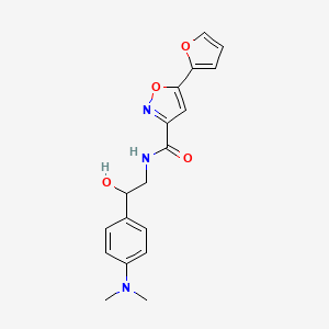 molecular formula C18H19N3O4 B2661937 N-(2-(4-(dimethylamino)phenyl)-2-hydroxyethyl)-5-(furan-2-yl)isoxazole-3-carboxamide CAS No. 1421483-22-8