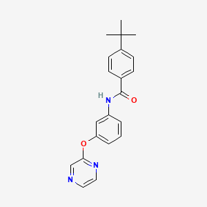 molecular formula C21H21N3O2 B2661944 4-tert-butyl-N-[3-(pyrazin-2-yloxy)phenyl]benzamide CAS No. 866157-12-2