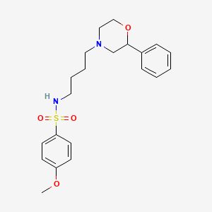 molecular formula C21H28N2O4S B2661950 4-methoxy-N-(4-(2-phenylmorpholino)butyl)benzenesulfonamide CAS No. 954080-99-0