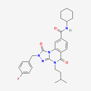 N-cyclohexyl-2-(4-fluorobenzyl)-4-(3-methylbutyl)-1,5-dioxo-1,2,4,5-tetrahydro[1,2,4]triazolo[4,3-a]quinazoline-8-carboxamide
