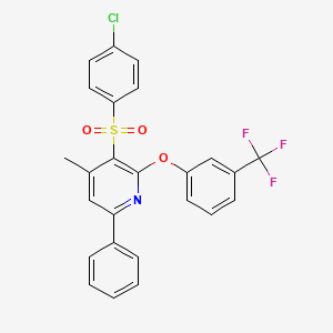 3-(4-Chlorophenyl)sulfonyl-4-methyl-6-phenyl-2-[3-(trifluoromethyl)phenoxy]pyridine