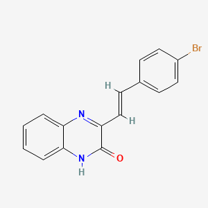 molecular formula C16H11BrN2O B2661961 (E)-3-(4-溴苯乙烯基)喹喑-2(1H)-酮 CAS No. 1022161-36-9