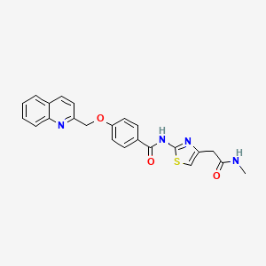molecular formula C23H20N4O3S B2661964 N-(4-(2-(甲基氨基)-2-氧代乙基)噻唑-2-基)-4-(喹啉-2-基甲氧基)苯甲酰胺 CAS No. 1170891-06-1