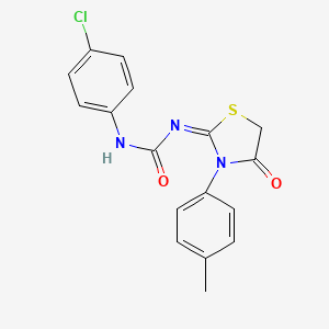 (E)-1-(4-chlorophenyl)-3-(4-oxo-3-(p-tolyl)thiazolidin-2-ylidene)urea