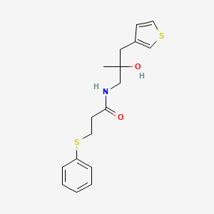 N-(2-hydroxy-2-methyl-3-(thiophen-3-yl)propyl)-3-(phenylthio)propanamide
