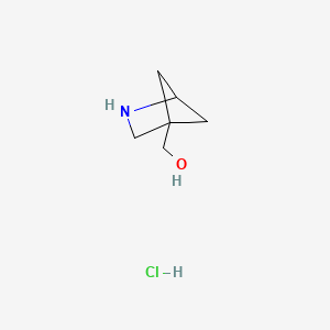 molecular formula C6H12ClNO B2661977 2-Azabicyclo[2.1.1]hexan-4-ylmethanol;hydrochloride CAS No. 2306425-76-1