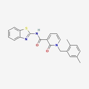 molecular formula C22H19N3O2S B2661980 N-(benzo[d]thiazol-2-yl)-1-(2,5-dimethylbenzyl)-2-oxo-1,2-dihydropyridine-3-carboxamide CAS No. 946377-95-3