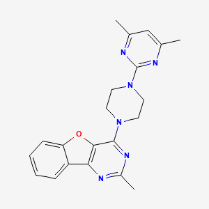 molecular formula C21H22N6O B2661991 4-(4-(4,6-Dimethylpyrimidin-2-yl)piperazin-1-yl)-2-methylbenzofuro[3,2-d]pyrimidine CAS No. 844859-57-0