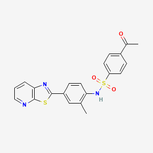 4-acetyl-N-(2-methyl-4-(thiazolo[5,4-b]pyridin-2-yl)phenyl)benzenesulfonamide
