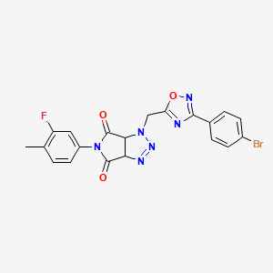 molecular formula C20H14BrFN6O3 B2661997 1-((3-(4-bromophenyl)-1,2,4-oxadiazol-5-yl)methyl)-5-(3-fluoro-4-methylphenyl)-1,6a-dihydropyrrolo[3,4-d][1,2,3]triazole-4,6(3aH,5H)-dione CAS No. 1171063-06-1