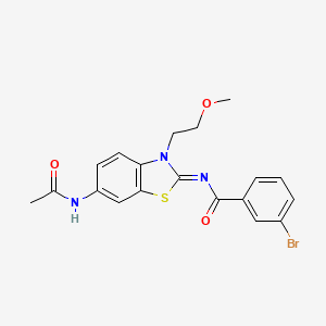 molecular formula C19H18BrN3O3S B2662000 (Z)-N-(6-acetamido-3-(2-methoxyethyl)benzo[d]thiazol-2(3H)-ylidene)-3-bromobenzamide CAS No. 865160-90-3