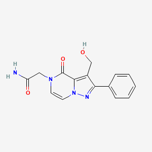 molecular formula C15H14N4O3 B2662011 2-[3-(hydroxymethyl)-4-oxo-2-phenylpyrazolo[1,5-a]pyrazin-5(4H)-yl]acetamide CAS No. 2109077-49-6