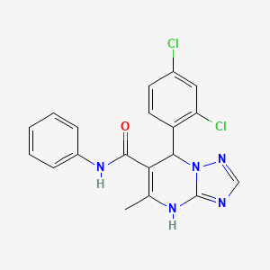 molecular formula C19H15Cl2N5O B2662013 7-(2,4-dichlorophenyl)-5-methyl-N-phenyl-4,7-dihydro[1,2,4]triazolo[1,5-a]pyrimidine-6-carboxamide CAS No. 433254-92-3