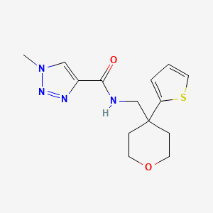 molecular formula C14H18N4O2S B2662014 1-甲基-N-((4-(噻吩-2-基)四氢-2H-吡喃-4-基)甲基)-1H-1,2,3-三唑-4-羧酰胺 CAS No. 1797074-01-1