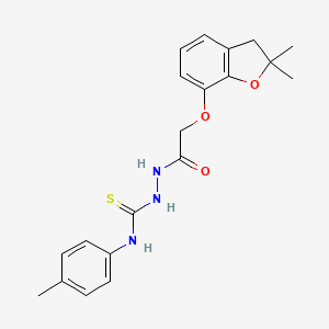 molecular formula C20H23N3O3S B2662018 1-[[2-[(2,2-二甲基-3H-1-苯并呋喃-7-基)氧基]乙酰]氨基]-3-(4-甲基苯基)硫脲 CAS No. 1024194-23-7