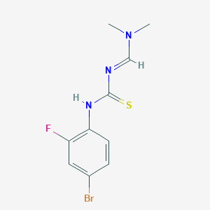 molecular formula C10H11BrFN3S B2662021 N-(4-溴-2-氟苯基)-N'-[(二甲氨基)甲亚]硫脲 CAS No. 477852-62-3