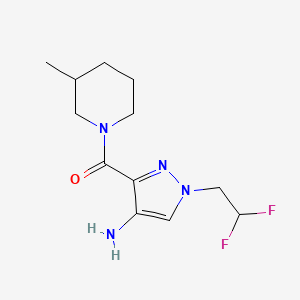 molecular formula C12H18F2N4O B2662032 1-(2,2-Difluoroethyl)-3-[(3-methylpiperidin-1-yl)carbonyl]-1H-pyrazol-4-amine CAS No. 2101197-72-0