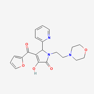 molecular formula C20H21N3O5 B2662048 4-(furan-2-carbonyl)-3-hydroxy-1-(2-morpholinoethyl)-5-(pyridin-2-yl)-1H-pyrrol-2(5H)-one CAS No. 618877-73-9