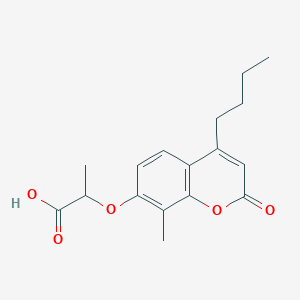 molecular formula C17H20O5 B2662053 2-[(4-butyl-8-methyl-2-oxo-2H-chromen-7-yl)oxy]propanoic acid CAS No. 438028-14-9
